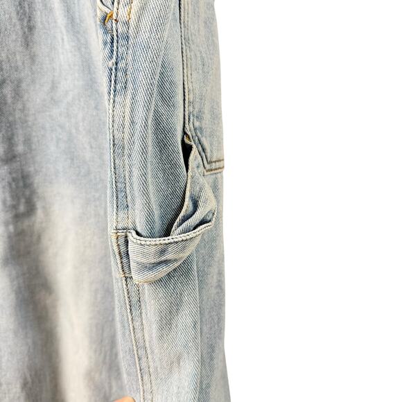 PacSun Light Blue Denim Overalls Wide Leg Baggy Fit 100% Cotton, Size Medium - Picture 11 of 16